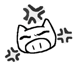 White pigs show their emotions. sticker #4782435