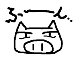 White pigs show their emotions. sticker #4782439