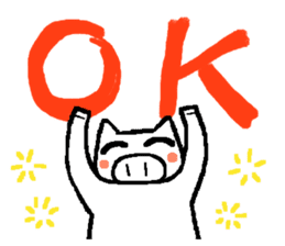 White pigs show their emotions. sticker #4782443