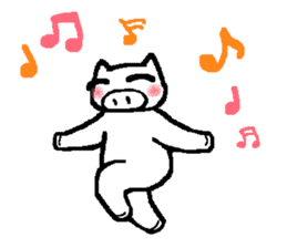 White pigs show their emotions. sticker #4782445