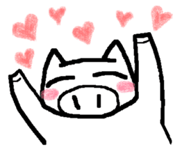 White pigs show their emotions. sticker #4782448