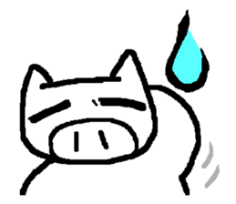 White pigs show their emotions. sticker #4782450