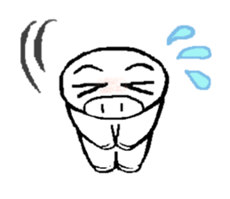 White pigs show their emotions. sticker #4782451