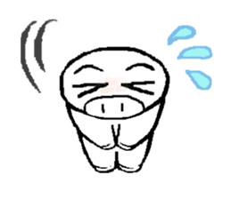 White pigs show their emotions. sticker #4782451