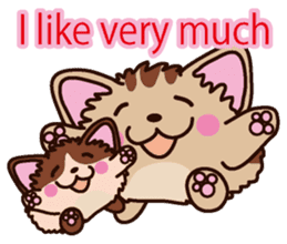 Round cat Fan&Moo English version sticker #4782720