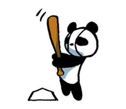 Yakyu Panda by lefthandkemkem sticker #4794937