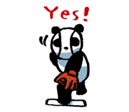 Yakyu Panda by lefthandkemkem sticker #4794942