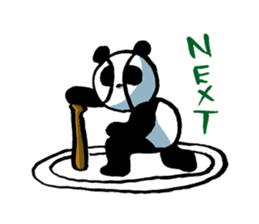 Yakyu Panda by lefthandkemkem sticker #4794957