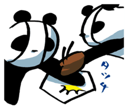 Yakyu Panda by lefthandkemkem sticker #4794966