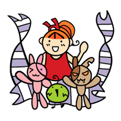 RURU-chan with a R-shaped ribbon