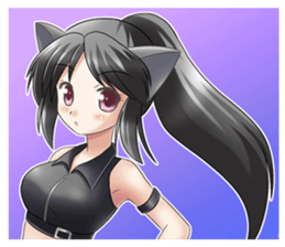 the Sticker of the Girl of a cat ear sticker #4800600