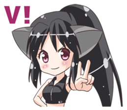 the Sticker of the Girl of a cat ear sticker #4800602