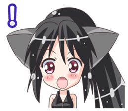 the Sticker of the Girl of a cat ear sticker #4800606