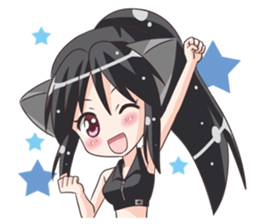 the Sticker of the Girl of a cat ear sticker #4800607