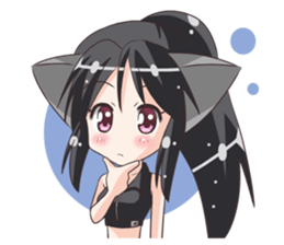 the Sticker of the Girl of a cat ear sticker #4800608