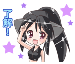 the Sticker of the Girl of a cat ear sticker #4800610