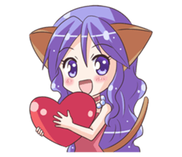 the Sticker of the Girl of a cat ear sticker #4800620