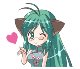 the Sticker of the Girl of a cat ear sticker #4800624