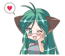 the Sticker of the Girl of a cat ear sticker #4800626