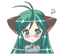 the Sticker of the Girl of a cat ear sticker #4800627