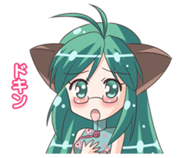 the Sticker of the Girl of a cat ear sticker #4800628