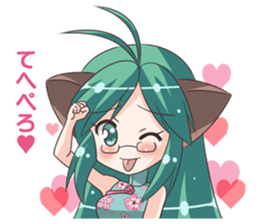 the Sticker of the Girl of a cat ear sticker #4800629