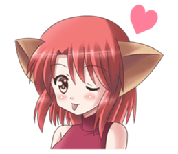 the Sticker of the Girl of a cat ear sticker #4800630