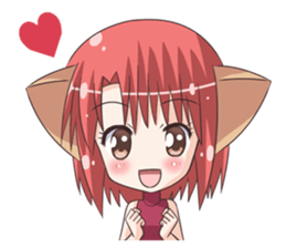 the Sticker of the Girl of a cat ear sticker #4800631