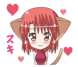 the Sticker of the Girl of a cat ear sticker #4800632