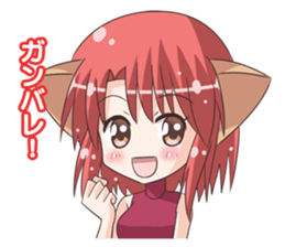 the Sticker of the Girl of a cat ear sticker #4800635