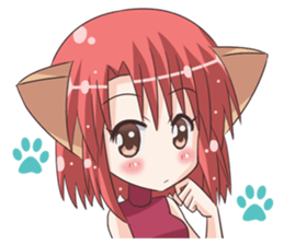 the Sticker of the Girl of a cat ear sticker #4800636