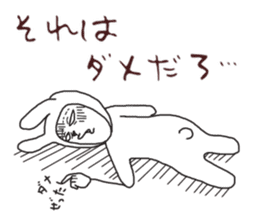 Human face rabbit and parasites part2 sticker #4802204