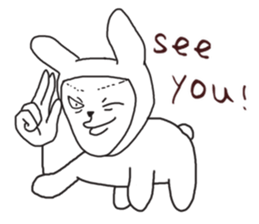 Human face rabbit and parasites part2 sticker #4802208