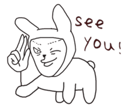 Human face rabbit and parasites part2 sticker #4802208