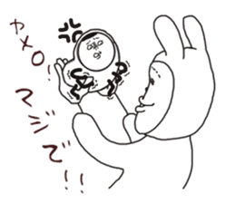 Human face rabbit and parasites part2 sticker #4802211