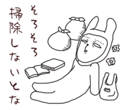 Human face rabbit and parasites part2 sticker #4802214