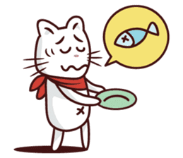 The stories of Kiki the funny white cat sticker #4802520