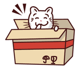 The stories of Kiki the funny white cat sticker #4802521