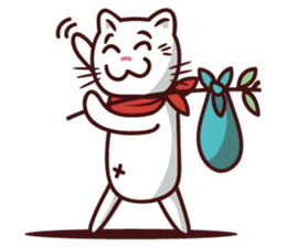 The stories of Kiki the funny white cat sticker #4802523