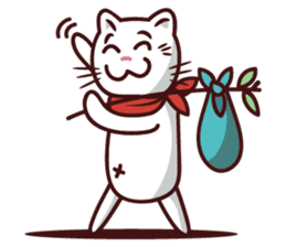 The stories of Kiki the funny white cat sticker #4802523