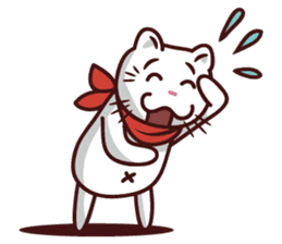 The stories of Kiki the funny white cat sticker #4802525