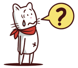 The stories of Kiki the funny white cat sticker #4802526