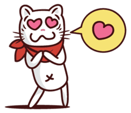 The stories of Kiki the funny white cat sticker #4802527