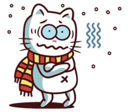 The stories of Kiki the funny white cat sticker #4802528