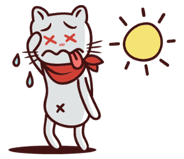 The stories of Kiki the funny white cat sticker #4802529