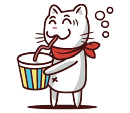 The stories of Kiki the funny white cat sticker #4802531
