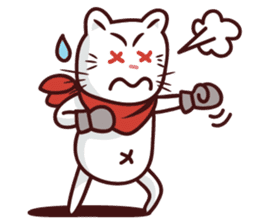 The stories of Kiki the funny white cat sticker #4802532