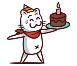 The stories of Kiki the funny white cat sticker #4802534