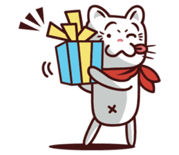 The stories of Kiki the funny white cat sticker #4802535