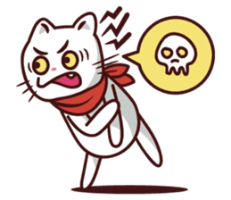 The stories of Kiki the funny white cat sticker #4802536